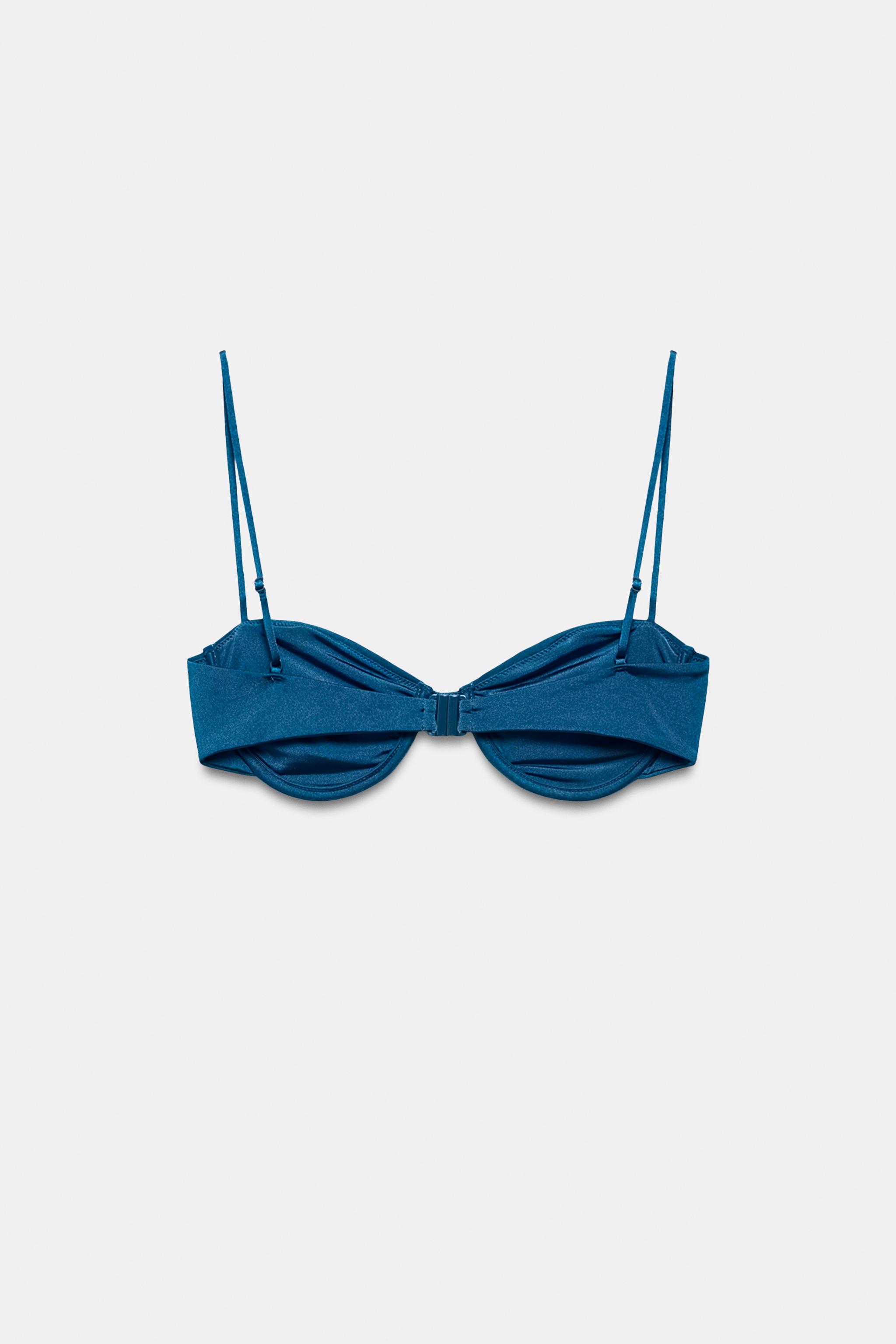 PLEATED UNDERWIRE BIKINI TOP